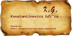 Konstantinovics Géza névjegykártya